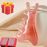 Premium 6 in 1 Head Scalping Massage Tool Comb for Hair|Head|Face|Eye|Neck|Resin Whole Body GuaSha Tool|Vintage Gift Package Relieve Stress Stay Young Home Massage Time-Penny Saver (Resin Pink)