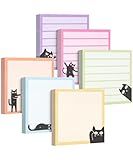 Mr. Pen- Sticky Notes, 3" x 3", 6 Pads, 480 Sheets, Black Cat Sticky Notes, Cat Notepad, Sticky Note Set