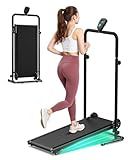 Non-Electric Treadmill with Dual Flywheel & Fixed Incline - FUNRAY Motorless Treadmill LCD Monitor, Non-Slip Belt, Compact Foldable Design for Small Home/Gym Use, Soft Foam Grips for Walking/Jogging
