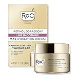 RoC Retinol Correxion Max Daily Hydration Anti-Aging Face Moisturizer with Hyaluronic Acid, Oil Free Skin Care Cream for Fine Lines, Dark Spots, Post-Acne Scars, Retinol Moisturizer, 1.7 Ounces