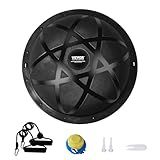 VEVOR 23-inch Half Exercise Ball Trainer, 660 lbs Capacity Balance Ball, Includes Resistance Bands and Pump, Ideal for Full Body Workouts, Yoga, and Strength Training at Home Gym, Black