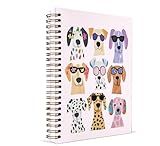 KDHTY Funny Dog Spiral Notebook Journal,Cute Dog Journal Notebooks for Girls,Cute Puppy Dog Diary School Notebooks,Office Supplies Gifts for Dog Owners Women,5.5 x 8.3