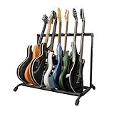 Rok-It Multi Guitar Stand Rack with Folding Design, Holds up to 7 Electric or Acoustic Guitars (RI-GTR-RACK7)