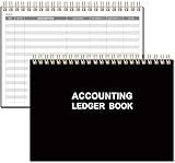 Accounting Ledger Book - A5 Ledger Book for Bookkeeping, Small Businesses & Personal Use, Expense Tracker Notebook for Tracking Money, Expenses, Deposits & Balance, 8.5" x 5.8", Black