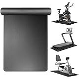 Treadmill Mat Compatible with Peloton Bike, Exercise Bike Mat 6mm Thick 36x72in Workout Mat for Treadmill and Row Protect Hardwood Floor and Carpet