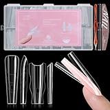 SUTOKAKA 180Pcs Sandwich Polygel Nail Form Kit 15 Sizes Reusable Coffin Nail Extension Mold Builder Gel Dual Forms with Tools for Beginners, No Paper Forms Needed