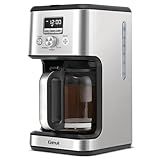 Gevi 14-Cup Programmable Coffee Maker, Drip Coffee Machine with Normal & Strong Brew for Home and Office, Glass Carafe, 2-Hour Keep Warm, Pause & Serve, Auto Shut Off, Silver