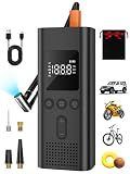 AIRSURE Tire Inflator Portable Air Compressor, 150 PSI Fast Inflation Cordless Air Pump with LED Light, Auto Shut-Off, Rechargeable Battery for Car, Motorcycle, Bike, and Sports Balls
