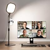 Zoom Lighting for Computer, Adjustable Desk Lighting for Video Calls, 30 Light Modes Video Conference Light, Desk Ring Light with Stand for Webcam, Meetings, Live Stream, Home Office. CRI 97.8