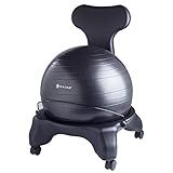 Gaiam 610-6002RTL Balance Ball Chair - Classic Yoga Ball Chair with 52cm Stability Ball, Pump & Exercise Guide for Home or Office, Black