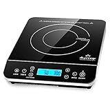 Duxtop Portable Induction Cooktop, Countertop Burner Induction Hot Plate with LCD Sensor Touch 1800 Watts, Silver 9600LS BT-200DZ