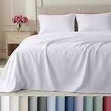 California Design Den Luxury 800 Thread Count King Size Sheets Set - 100% Cotton Sheets, Soft Sateen, Deep Pockets for a Snug Fit, Durable Bedding Set - White