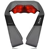 Nekteck Shiatsu Neck Massager with Heat for Pain Relief, Gray, NOT Cordless | 2026 Upgraded 3D Back Shoulder Kneading Massage Pillow, 3 Intensity Speeds Deep Tissue, Relaxation Gifts for Men Women