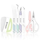 Xinart Weeding Tools Set for Cricut Vinyl Craft Knife/Weeder/Scraper/Spatula/Tweezers/Scissors Basic Weed Removal Tool Kit Weeding Cardstock