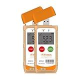 Frigga M2 2 Pack Reusable Temperature Humidity Data Logger USB Digital Refrigerator Thermometer Multi-Use Temperature Recorder High Accuracy 28800 Points PDF CSV Report