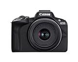 Canon EOS R50 Mirrorless Camera RF-S18-45mm F4.5-6.3 is STM Lens Kit, 24.2 Megapixel CMOS (APS-C) Sensor, 4K Video, Hybrid Camera, Photo and Video, Vlogging, Content Creator, RF Mount, Black