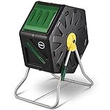 Miracle-Gro Compost Tumbler Single Chamber – Easy-Turn Composter Tumbler Outdoor for Fast Composting – Heavy-Duty Composting Bin with 1 Sliding Door (18.5 Gallon / 70 Liter)