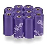 Best Pet Supplies Dog Poop Bags (150 Bags) for Waste Refuse Cleanup, Doggy Roll Replacements for Outdoor Puppy Walking and Travel, Leak Proof and Tear Resistant, Thick Plastic - Purple