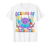 Groovy Oceans Of Possibilities Octopus Summer Reading Book T-Shirt