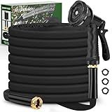 Itsonestep Garden Hose 100ft, 3/4" GHT Non-Expanding Water Hose Lightweight, Flexible Garden Hose with 10 Function Nozzle, Kink-Free, Sturdy, High-Pressure, Abrasion Resistant Hoses for Yard, Garden