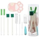 AIMAOGOU 9PCS Pet Water Fountain Cleaning Kit with Compressed Sponge and Storage Box,Dog and Cat Water Fountain Brushes Fit Most Pet Water Dispensers,Pet Drinking Dispenser Cleaning Kit Cleaning brush
