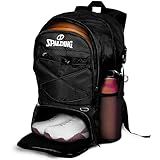 Spalding Basketball Backpack Sports Bag Ultimate Edition | Large Black Backpack with Shoe and Ball Compartment | Use for Sport Accessories and Stuff | Improved Material | Gifts for Basketball Players
