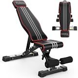 YOLEO Adjustable Weight Bench, ASTM-Certified 827LBS, Extended Backrest