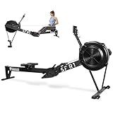 Fitvids Rowing Machine for Home, Professional Indoor Rowers, Wind Resistance Rowers with LCD Display, Adjustable Air Resistance, Comfortable Seat Cushion, Easy Storage