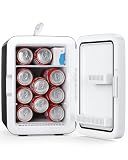 Antarctic Star Compact Mini Fridge, 10L Portable Small Refrigerator, 2.6 Gal Desktop Fridge with AC/DC Adapters, Small Cosmetics Cooler for Beverage, Food, Makeup, Bedroom, Office, Dorm, Black