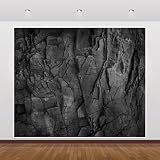 Black Stone Brick Wall Backdrop 10x8ft Vintage Stone Brick Photography Backdrop Baby Shower Birthday Party Theme Background Kids Adults Portrait Photo Backdrop Decoration Photo Booth Studio Prop