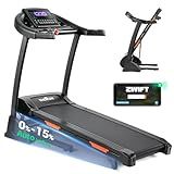 THERUN Incline Treadmill, Treadmills for Running and Walking, 300 lbs Weight Capacity Folding Treadmill with 0-15% Auto Incline, Wide Belt, 3.5 HP, App, Heart Rate, Orange