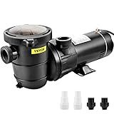 VEVOR Swimming Pool Pump, 1.5 HP 115 V, 1100 W Single Speed Pumps for Above Ground Pool w/Strainer Basket, 5280 GPH Max. Flow, Certification of ETL for Security