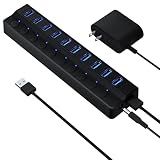 ONFINIO Powered USB Hub 3.0, 10-Port USB Splitter Hub