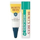 Burt's Bees Stocking Stuffers, Cold Sore Treatment and Medicated Lip Balm, With Menthol and Eucalyptus Oil, Natural Origin Skincare, 2 Tubes, 0.07 oz./0.15 oz.