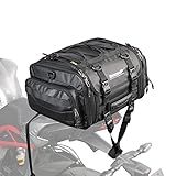 Rhinowalk Motorcycle Tail Bag Expandable 19-26L Motor Travel Luggage Motorbike Rear Rack Trunk Storage Bag with Waterproof Rain Cover Motorcycle Accessories,Black