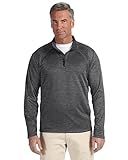Devon & Jones Men's Stretch Tech-Shell® Compass Quarter-Zip L DK GREY HEATHER