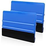 WRAPXPERT Blue Felt Squeegee,2 Pcs Squeegee for Vinyl,Medium Hardness Vinyl Squeegees Scraper Tool Kit for Crafts Car Wrap Window Tint Wallpaper Glass Film Application