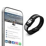 NFC Digital Business Card Wristband – Tap to Share Contact Info | QR Silicone Bracelet | No App Required | Lifetime Access & Analytics | Waterproof Smart Networking Band
