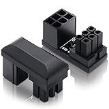 EZDIY-FAB GPU VGA PCIe 6 Pin U Turn 180 Degree Angle Connector Power Adapter Board for Desktop Graphics Card-Standard+Reverse Type 2-Pack