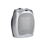 Amazon Basics Ceramic Space Heater, Portable Indoor Heating Solution, With Overheat and Tip-Over Protection, Thermostat, Non-Oscillating, 1500W, Fast Heating, 7.52"D x 6.34"W x 9.45"H, Silver