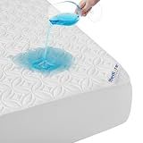 BEDLORE Waterproof Mattress Protector, King Size Noiseless Mattress Pad with Deep Pocket 6"-18" Depth, Soft Breathable Bed Mattress Cover Washable for Home, Bedroom, Hotel (White)
