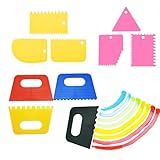 KGCGJVB 10Pcs Textured Art Supplies Comb Scraper Tool Kit Plastic Smoother and Scrappers for Decorating Designs Ruffle Spacing Tools Scrapers for DIY Graffiti Oil Painting Creative Texture Work