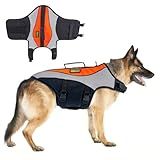 Dog Life Jackets for Large Breeds – Reflective Dog Life Vests for Swimming and Boating, Buoyancy Aid with Rescue Handle, Adjustable Swim Safety Vest (XL, Orange)