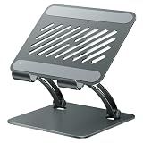 tounee Tablet Holder Stand, Dual Rod Adjustable Aluminum Desktop Stand, Compatible with 4.7-16.9" iPads, Surface Tablets, Portable Monitors, Kindle & More (Gray)