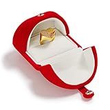 Oirlv Red Velvet Ring Box for Proposal/Engagement/Wedding Premium Jewelry Gift Box