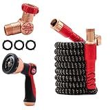 Pocket Hose Copper Head w/New Pocket Pivot Expandable Garden Hose 25 FT, AS SEEN ON TV, Swivels 360°, Advanced Tri-Tex Tubing & Force Field Jacket, 3X Stronger, Lead-Free, No-Kink, Anti-Burst w/APT