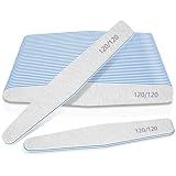 120/120 Grit, 12pcs Nail File for Poly Nail Extension Gel Emery Boards, for Acrylic Nails Coarse for False Nails Manicure Pedicure Tools for Home Salon