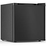 Electactic 1.6 Cu.ft Mini Fridge with Freezer, Compact Refrigerator, Single Reversible Door, Ultra Quiet, Energy Efficient for Office, Dorm, Bedroom, Apartment, Black