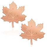 99.99% Pure Copper Bird Bath Disk, 2 Pack 0.6mm Maple Leaf Bird Bath Purification Disk with Triple-Point Support for Physical Safe Clean Water All-Season, Universal Fit for Outdoor Birdbaths, Bowl