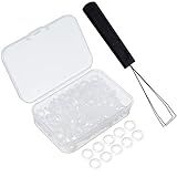 Fiada Keyboard Puller Keycap Removal Tool and 200 Pcs Rubber O-Ring Dampeners Plumbing Rubber O-Ring Seal for Switch and Mechanical Keyboard